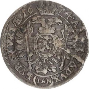 Leopold I. (1657-1705), VI kr. 1674 IAN, Štýrsko, Graz-Nowak, orlice minc.zn. v závorce