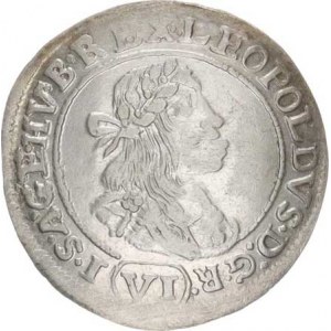 Leopold I. (1657-1705), VI kr. 1674 KB - var.: vedle madony zprava 3+3 blesky (3,05 g)