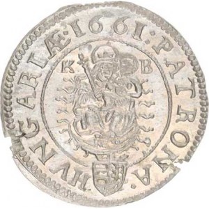 Leopold I. (1657-1705), 3 kr. 1661 KB - PATRONA Hus. 1463; Hal. 387 var.: D. G.