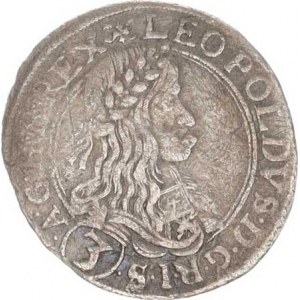 Leopold I. (1657-1705), 3 kr. 1662 CA, Vídeň-Cetto var.: v Av. perlovcový a hladký kruh,