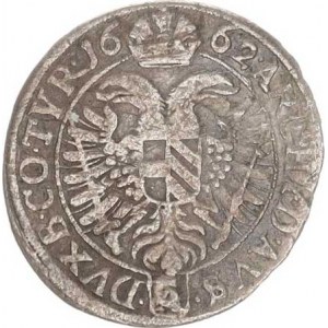 Leopold I. (1657-1705), 3 kr. 1662 CA, Vídeň-Cetto var.: v Av. perlovcový a hladký kruh,