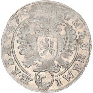 Leopold I. (1657-1705), 3 kr. 1670, Kutná Hora-Hackl jako MKČ 1452 var.: tečka před LEO