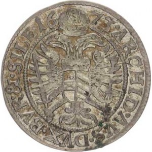 Leopold I. (1657-1705), 3 kr. 1673 b.zn, Opolí-Ehinger MKČ 1662 var.: v horním čtverc