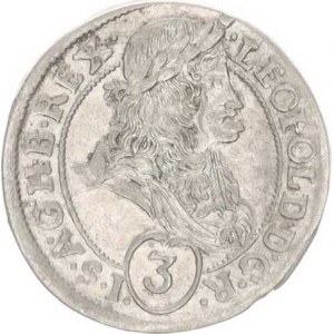 Leopold I. (1657-1705), 3 kr. 1694 KB jako MKČ 1466, opis: . LEOPOLD. D.G.R. () . I