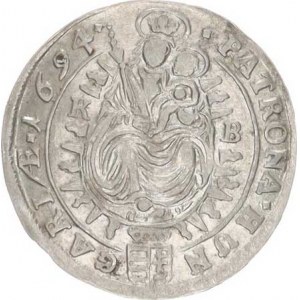 Leopold I. (1657-1705), 3 kr. 1694 KB jako MKČ 1466, opis: . LEOPOLD. D.G.R. () . I