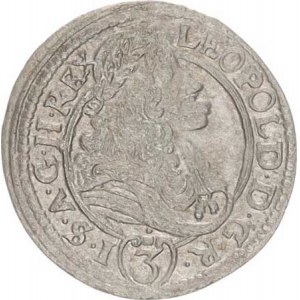 Leopold I. (1657-1705), 3 kr. 1695 NB/PO, Nagybánya Husz. 1469 - dítě v pravé náručí