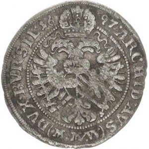 Leopold I. (1657-1705), 3 kr. 1697 MMW, Vratislav-Wackerl MKČ - (v tomto ročníku nez