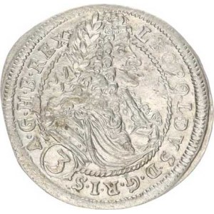 Leopold I. (1657-1705), 3 kr. 1698 CH/CSH, Bratislava-Hunger jako Husz. 1478 ale vlají