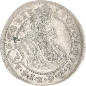 Leopold I. (1657-1705), 3 kr. 1698 CH/CSH, Bratislava-Hunger Husz. -, poprsí v brně