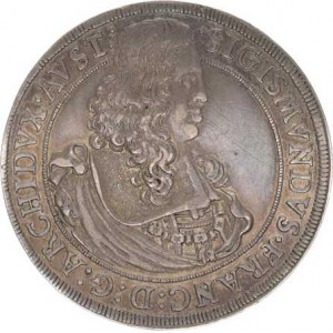 Sigmund František - arcivévoda (1662-1665), Tolar 1665, Tyroly, Hall R (28,134 g) pěkná patina