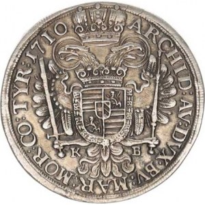 Josef I. (1705-1711), 1/2 Tolar 1710 KB - přeražba letopočtu z r. 1700 (13,131 g)