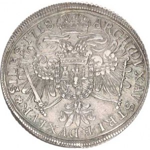 Karel VI. (1711-1740), Tolar 1718 b.zn., Vratislav-Nowak MKČ 1906 var.opisu: G. HI: H