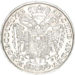 Karel VI. (1711-1740), 1/2 Tolar 1722 KB (14,333 g) Husz. 1611; Her. 539