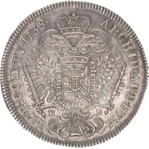 Karel VI. (1711-1740), 1/2 Tolar 1738 KB Husz. 1614 (14,41 g)