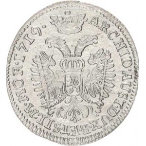 Karel VI. (1711-1740), 3 kr. 1719 b.zn., Praha-Scharff MKČ 1834 var.: za datací te