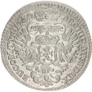Karel VI. (1711-1740), 3 kr. 1740 b.zn., Praha-Scharff