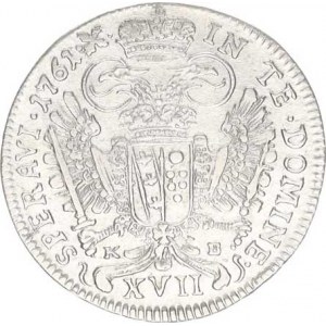 František Lotrinský (1745-1765), XVII kr. 1761 K-B, Kremnica Husz. 1803 var. tečka před a za DO