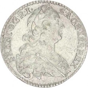 František Lotrinský (1745-1765), 3 kr. 1755 H-A, Tyroly Hall var.: nominál volně, mír nedor.