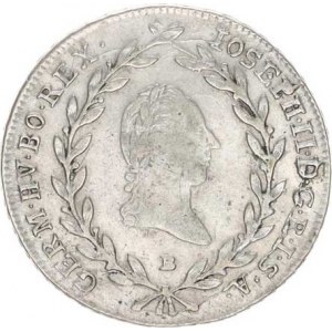 Josef II. (1780-1790), 20 kr. 1787 B, zc. nep. just.