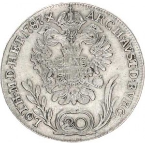 Josef II. (1780-1790), 20 kr. 1787 B, zc. nep. just.