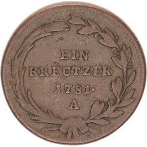 Josef II. (1780-1790), 1 kr. 1781 A
