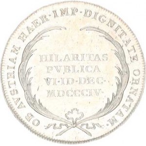 František I. (1792-1835), Větší žeton na vyhl. Rakouského císařství 6.12. 1804 - portrét zp