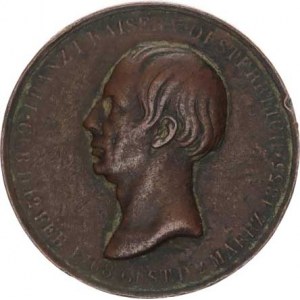 František I. (1792-1835), Úmrtní medaile 2.3. 1835, Portrét zleva, opis / Ve věnci 7-řádkov