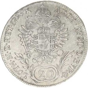 František I. (1792-1835), 20 kr. 1793 E - Karlsburg RR (6,602 g), mír. just.