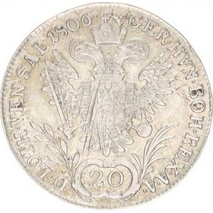 František I. (1792-1835), 20 kr. 1806 A - říšská koruna, just.