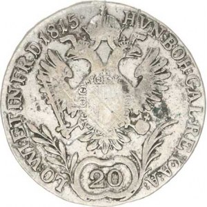 František I. (1792-1835), 20 kr. 1815 B, just., zbytky patiny