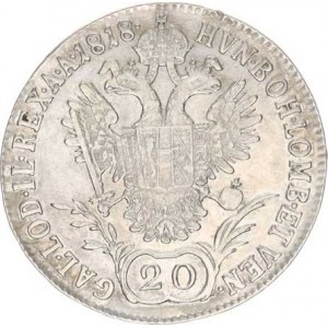 František I. (1792-1835), 20 kr. 1818 A, zc. nep. just., tém.