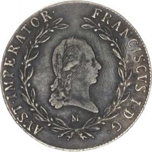 František I. (1792-1835), 20 kr. 1819 M R patina, dr. rys. v av.