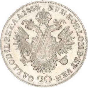 František I. (1792-1835), 20 kr. 1833 C, just., tém.