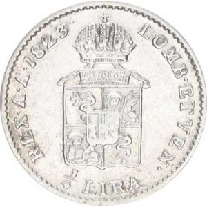 František I. (1792-1835), 1/4 Lira 1823 M, tém.