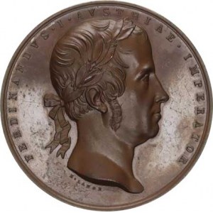 Ferdinand V. (1835-1848), Medaile 1846, Odhalení pomníku Františka II. ve Vídni, Hlava císa