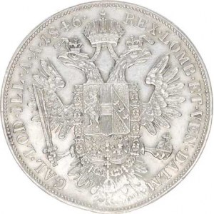 Ferdinand V. (1835-1848), 1/2 Tolar 1846 - minc. zn. přeražena hlubokým oválným pucem s pís