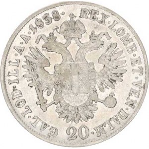 Ferdinand V. (1835-1848), 20 kr. 1838 E R, tém.