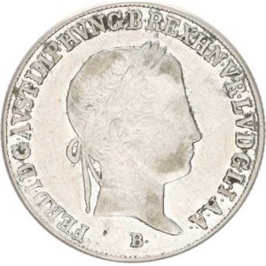 Ferdinand V. (1835-1848), 20 kr. 1842 B, zbytky pat., tém.