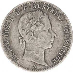 František Josef I.(1848-1918), 1/4 Zlatník 1858 A patina, hr.