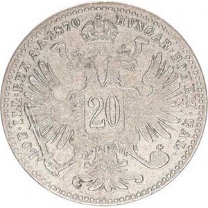 František Josef I.(1848-1918), 20 kr. 1870 b.zn.