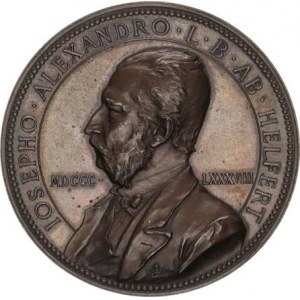 Medaile Rakousko - Uhersko, Josef Alexander Helfert, busta zleva, opis a datace / 25. výročí