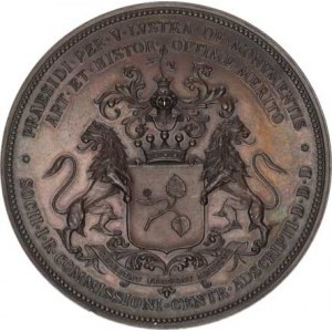 Medaile Rakousko - Uhersko, Josef Alexander Helfert, busta zleva, opis a datace / 25. výročí