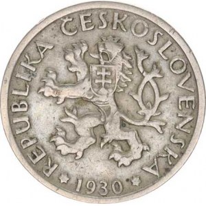 Údobí let 1918-1938, 1 Kč 1930 R, hr., tém.