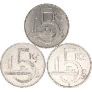 Údobí let 1918-1938, 5 Kč 1929, 1930, 1938 3 ks