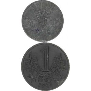 Protektorát Čechy a Morava (1939-1945), 1 Koruna 1941; +20 hal. 1943 2 ks