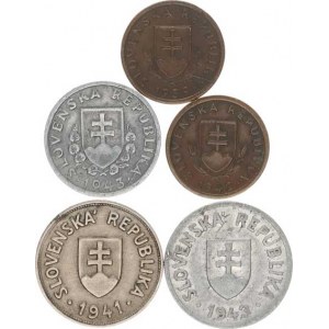 Slovensko (1939-1945), 10 hal. 1939, 1942; +20 hal. 1943; +50 hal. 1941, 1943 5 ks