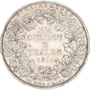 Baden, Leopold I. (1830-1852), 2 Tolar (3-1/2 Gulden) 1841 KM 212; Dav. 524 R