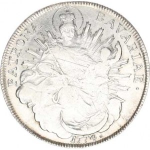Bavorsko, Maximilian III.Joseph (1745-1777), Tolar 1774 A KM 234,2, jemně just., mělká ražba
