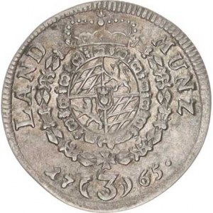 Bavorsko, Maximilian III.Joseph (1745-1777), 3 kr. 1765 b.zn. KM 477