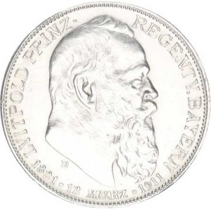 Bavorsko, princ Luitpold (1886-1912), 2 Mark 1911 D - 90. výr. narození KM 997